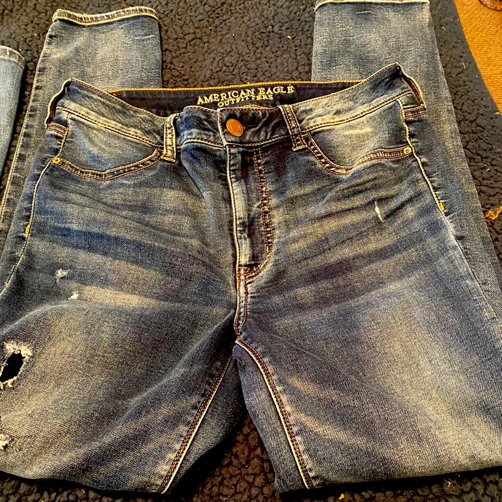 Ankle length distressed jeans from A&E